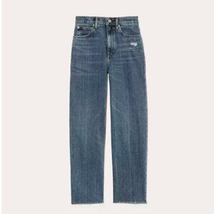 Everlane Way High Jean in Distressed (raw hem) size 34 Reg
